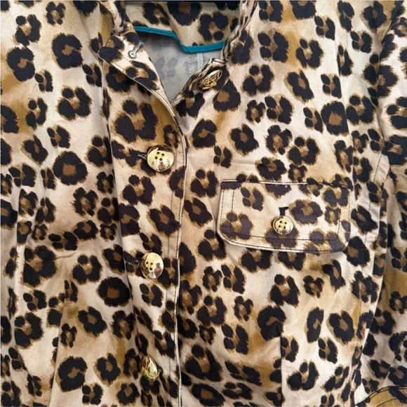 Charter Club Brown Leopard Print Utility Jacket - Picture 3 of 5